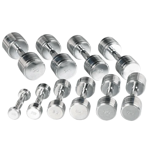 Set 20 mancuernas cromadas con soporte vertical Bodytrading