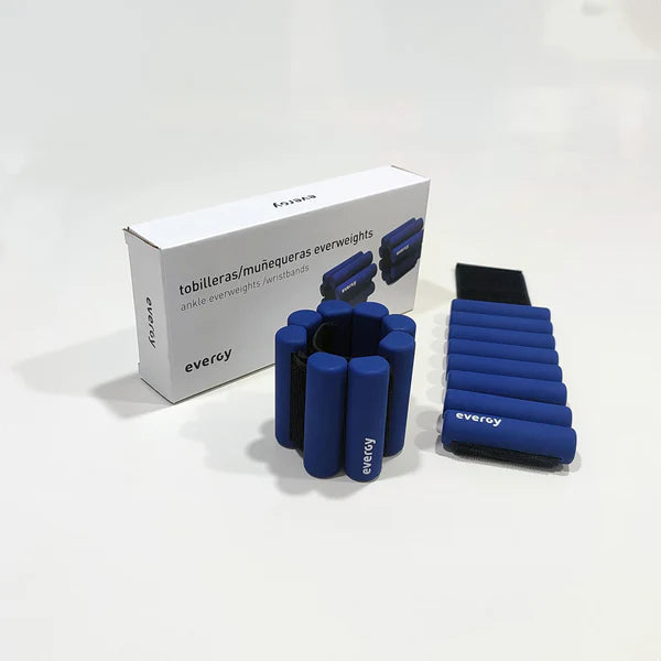 Tobillera-muñequera lastrada Everweight 0,5 kg par (azul)