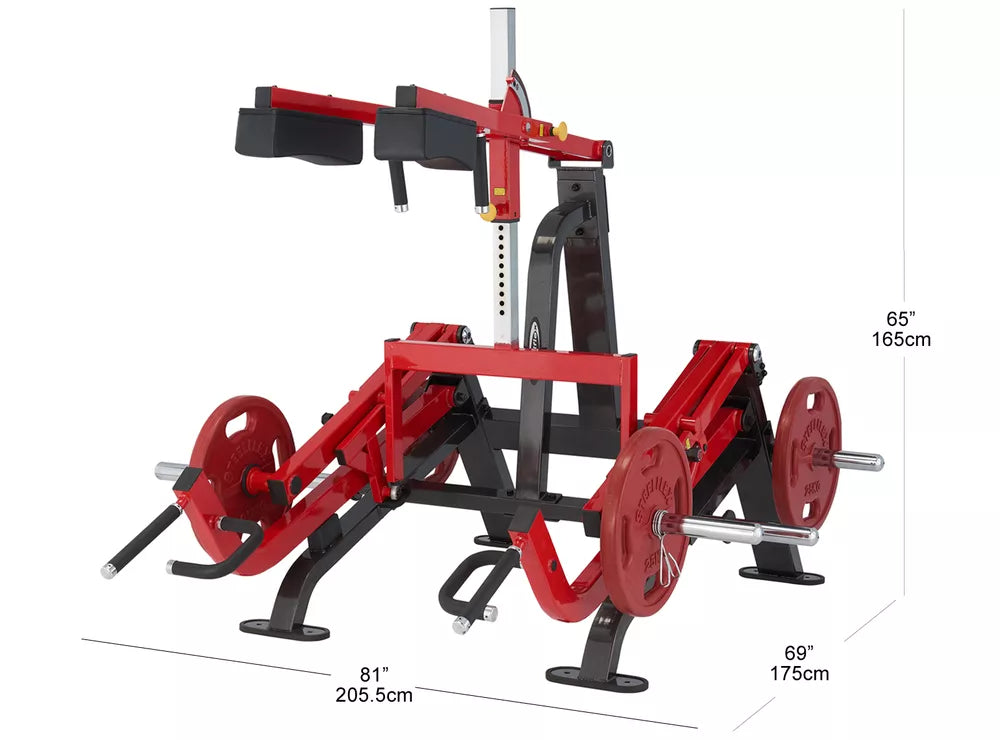 Dimensiones de la Máquina de peso muerto/sentadillas Series 2 PL2300-BR Steelflex