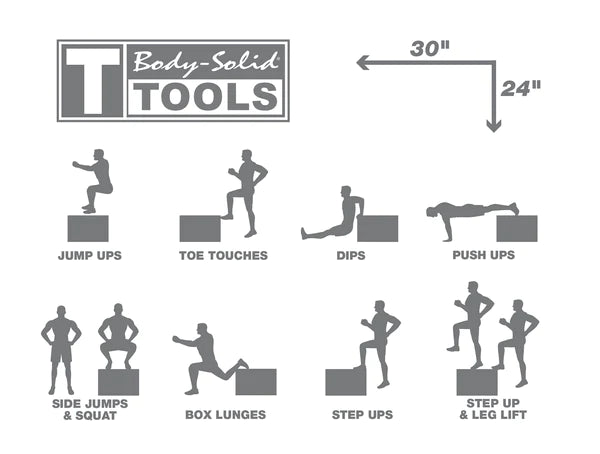 Caixa pliométrica de madeira 3 em 1
