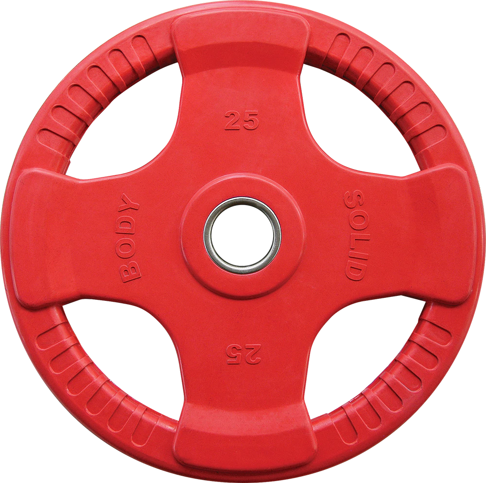 Discos olímpicos de 4 agarres de goma de colores