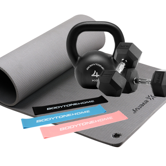 Home gym kit (mat+dumbbells+bands+kettlebell)
