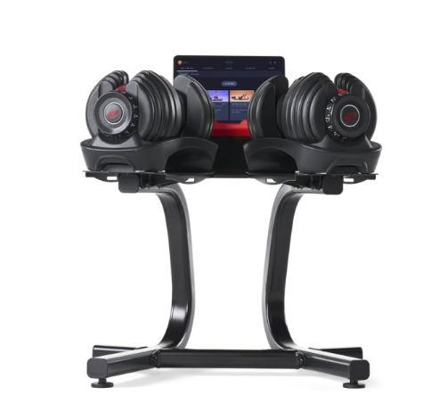 Soporte de mancuernas con rack de entretenimiento - Bowflex