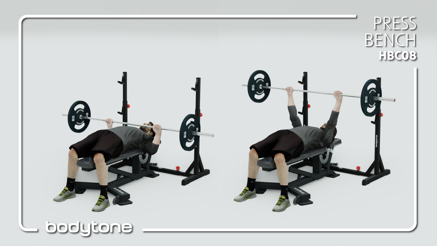 Press bench en el Active Strength Soporte de musculación regulable HBC08 Bodytone