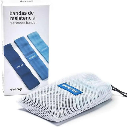 Conjunto de bandas de resistência azuis têxteis Evergy