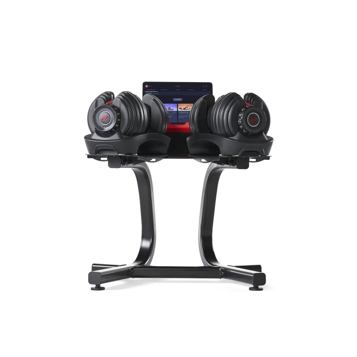 Soporte de mancuernas con rack de entretenimiento - Bowflex