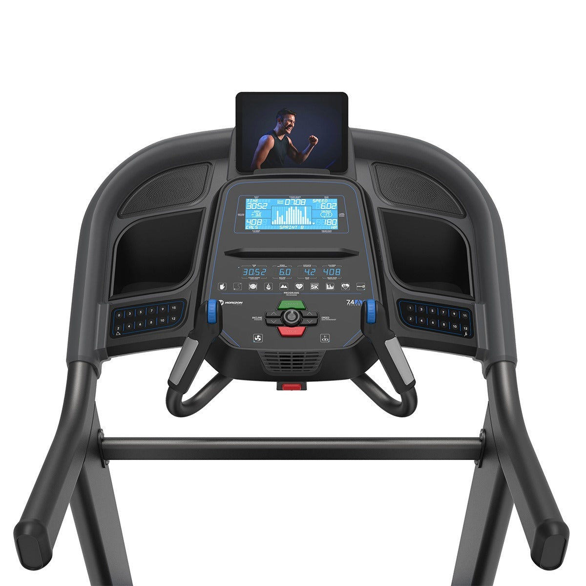 cinta de correr plegable 7.4at 03 horizon fitness consola ipad