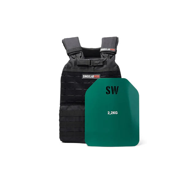 Placas chaleco táctico 2,2 kg verde (par) Singularwod