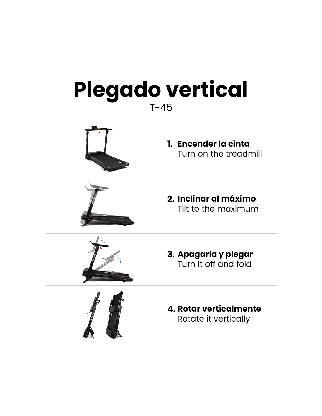 Cinta de correr totalmente plegable T-45 Salter