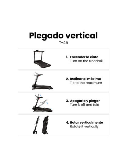 Cinta de correr totalmente plegable T-45 Salter