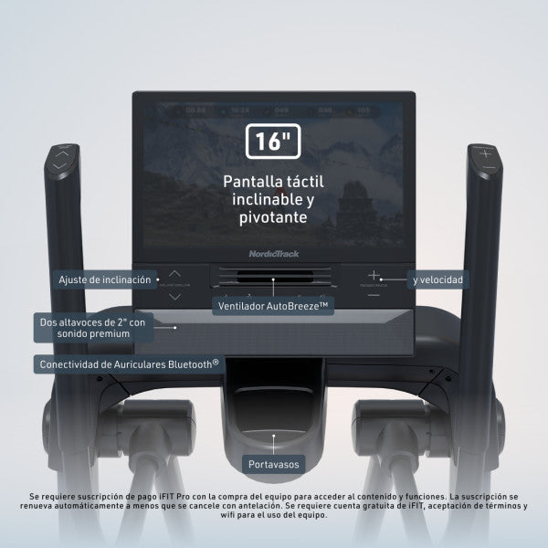 Elíptica X16 con Pantalla Táctil de 16" NordicTrack