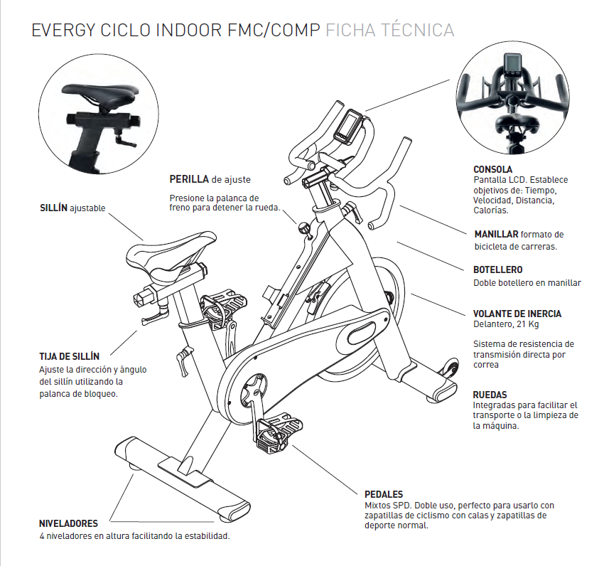 CICLO INDOOR ENERGY FMC / COMP - Sportech fitness